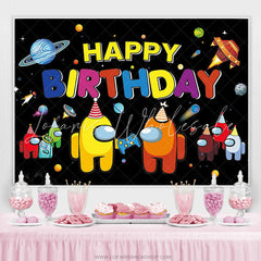 Lofaris Among Cartoon Play Games In Space Birthday Backdrop