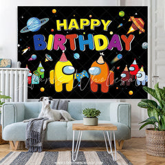 Lofaris Among Cartoon Play Games In Space Birthday Backdrop