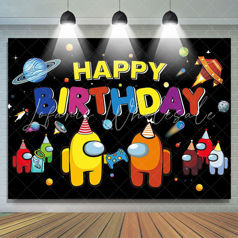 Lofaris Among Cartoon Play Games In Space Birthday Backdrop