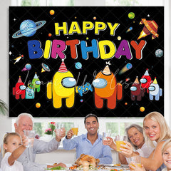 Lofaris Among Cartoon Play Games In Space Birthday Backdrop