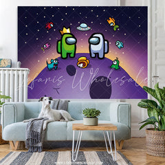 Lofaris Among Characters Stand On The Hill Space Backdrop
