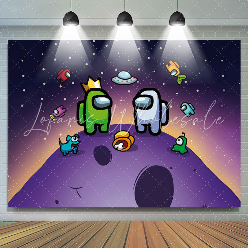 Lofaris Among Characters Stand On The Hill Space Backdrop