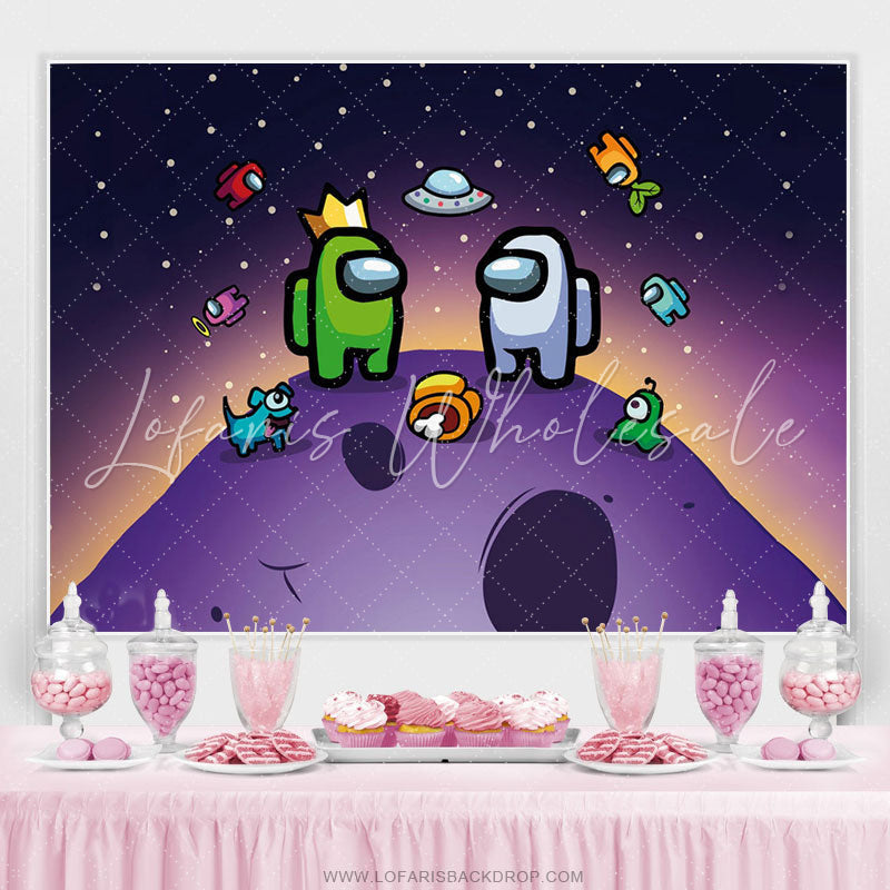 Lofaris Among Characters Stand On The Hill Space Backdrop