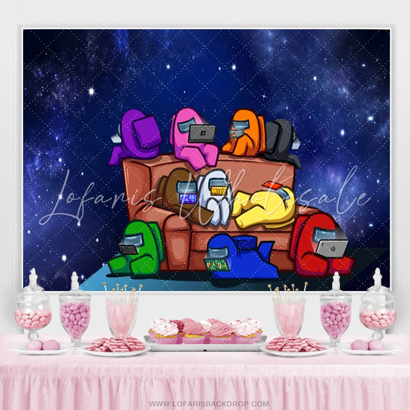 Lofaris Among Space Starry Sky On The Sofa Backdrop For Kids