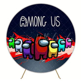 Among Us Space Game Round Backdrop For Mystery Party Theme