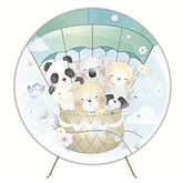 Animal Balloons Round Backdrop for Fun Celebration Theme