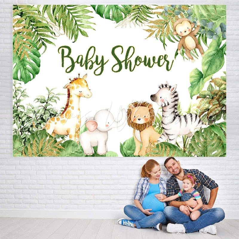 Lofaris Animals Jungle Baby Shower Photogarphy Backdrop for Boy