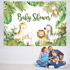 Lofaris Animals Jungle Baby Shower Photogarphy Backdrop for Boy