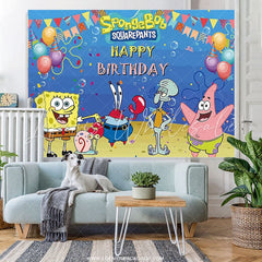 Lofaris Animation Yellow Sponge For Children Happy Birthday Backdrop