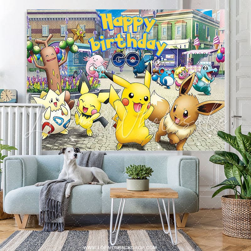 Lofaris Anime Go Theme Room Wall Hanging Birthday Party Backdrop