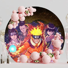 Anime Naruto Round Backdrop For Kids Adventure Party Celebration