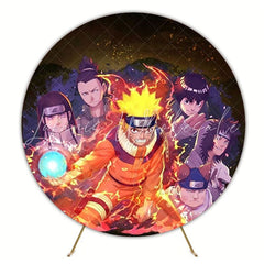 Anime Naruto Round Backdrop For Kids Adventure Party Celebration