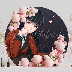 Anime Yumeko Jabami Round Backdrop For Party Celebration