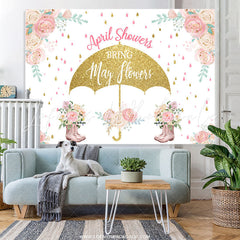 Lofaris April Shower Bring May Flowers Glitter Baby Backdrop