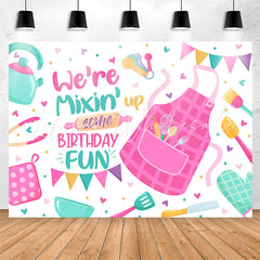 Lofaris Apron Mixing up Some Birthday Fun Backdrop For Kids