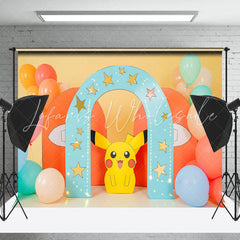 Arch Cartoon Pokemon Balloons Cake Smash Backdrop