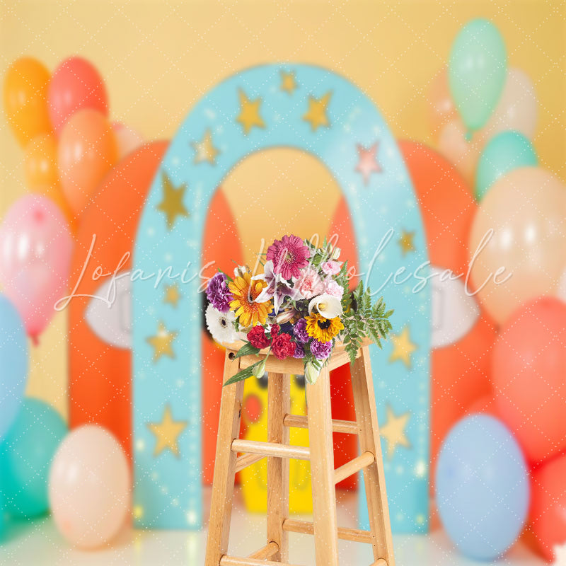 Arch Cartoon Pokemon Balloons Cake Smash Backdrop