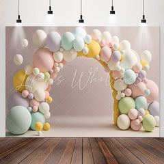 Lofaris Arch Colored Balloon Pink Wall 1st Birthday Backdrop