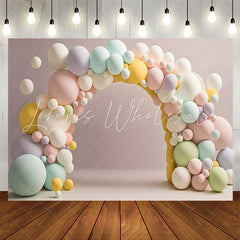Lofaris Arch Colored Balloon Pink Wall 1st Birthday Backdrop