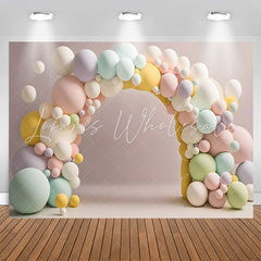 Lofaris Arch Colored Balloon Pink Wall 1st Birthday Backdrop