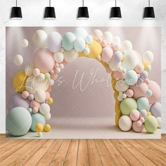 Lofaris Arch Colored Balloon Pink Wall 1st Birthday Backdrop