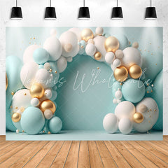 Lofaris Arch Structure Blue White Balloons Birthday Backdrop