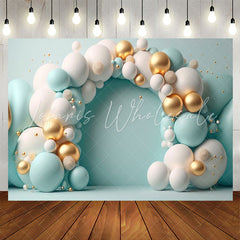 Lofaris Arch Structure Blue White Balloons Birthday Backdrop