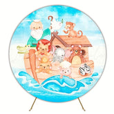 Ark Of Noah Animal Theme Round Backdrop For Baby Celebration