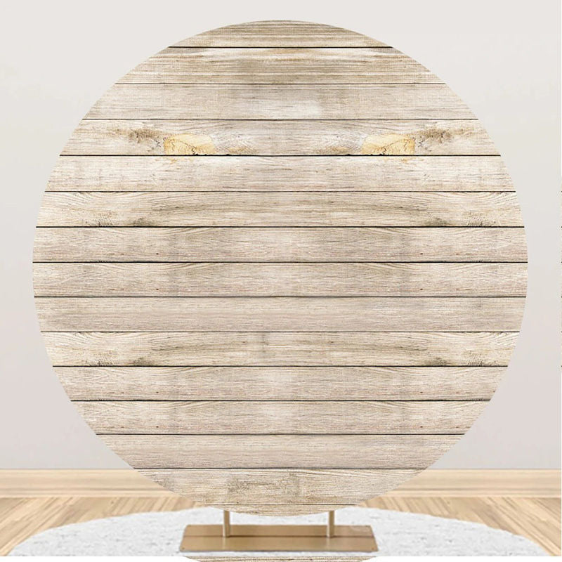Lofaris Artstic Plank Wooden Circle Backdrop For Birthday