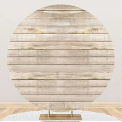 Lofaris Artstic Plank Wooden Circle Backdrop For Birthday