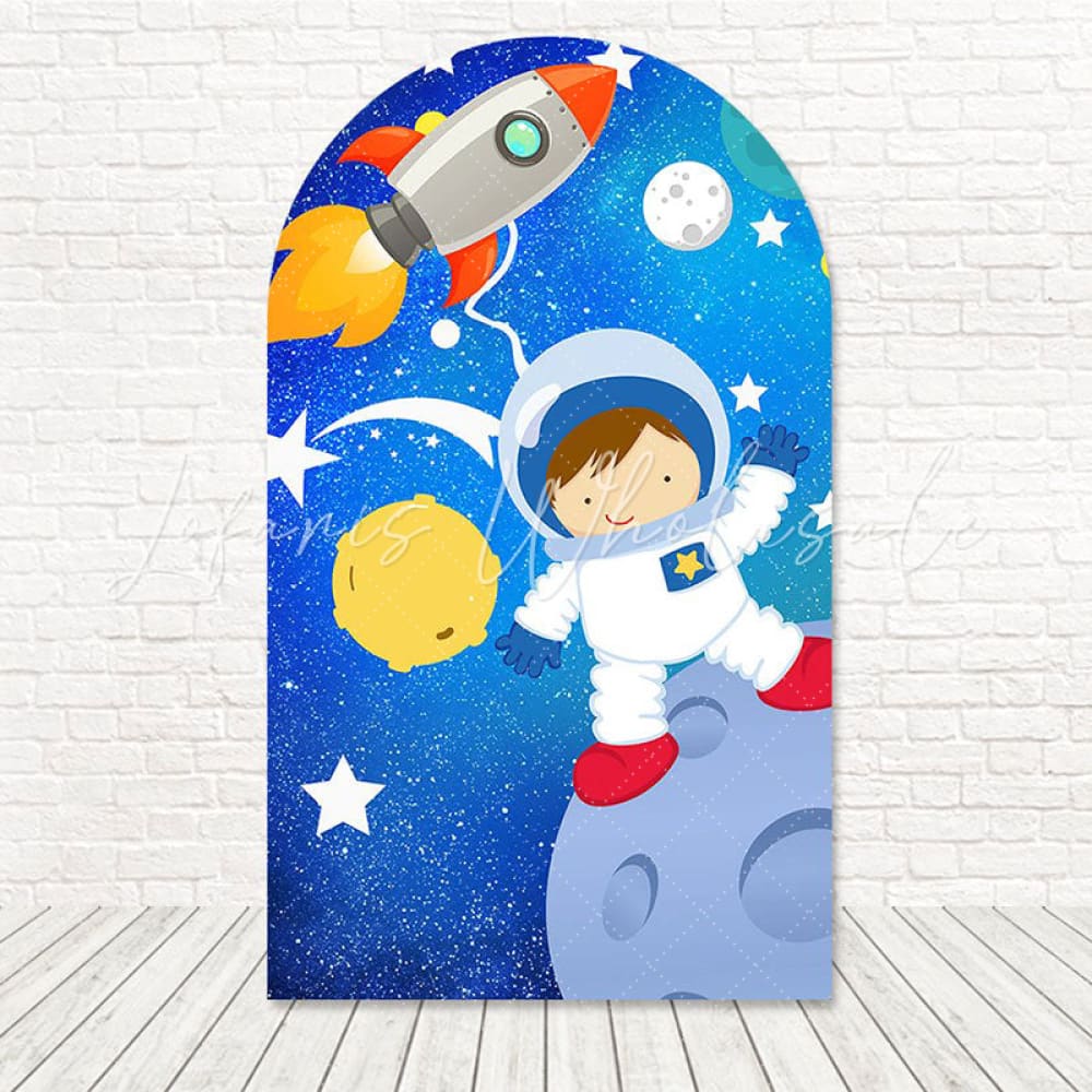 Astronaut Boy Galactic Theme Arch Backdrop For Space Party Fun
