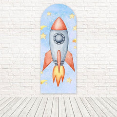 Astronaut Rocket Launch Sky Fire Arch Backdrop For Cosmic Event