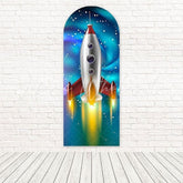 Astronaut Rocket Sky Flight Blast Arch Backdrop For Galactic Party