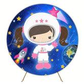 Astronaut Space Adventure Round Backdrop For Cosmic Party Theme
