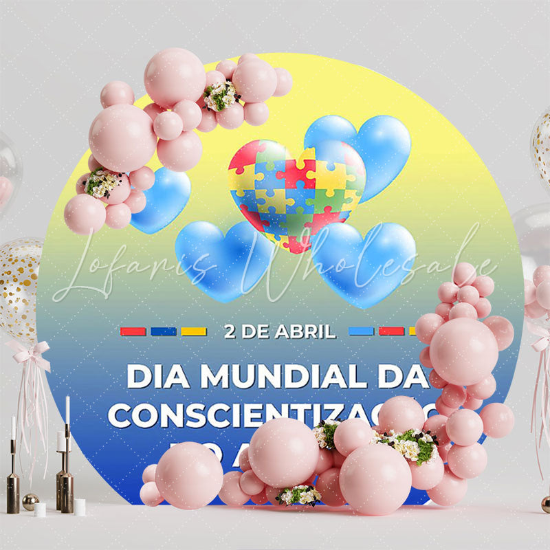 Autism Day Round Backdrop for Special Awareness Event