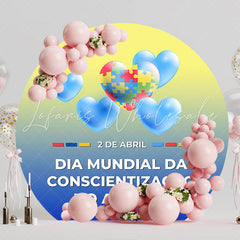 Autism Day Round Backdrop for Special Awareness Event