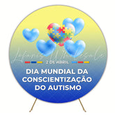 Autism Day Round Backdrop for Special Awareness Event