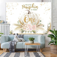 Lofaris Autumn Pumpkin Is Turning One Happy Birthday Backdrop