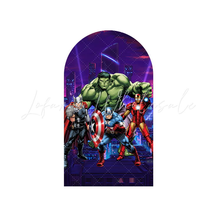 Avenger Super Hero Happy Birthday Party Arch Backdrop Wall Cloth Cover