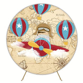 Aviator Round Backdrop For Airplane Party Theme Celebration
