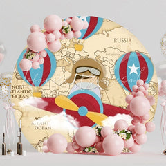 Aviator Round Backdrop For Airplane Party Theme Celebration