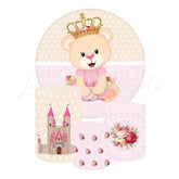 Baby Bear Themed Round Backdrop and Cylinders Kit for Baby Showers