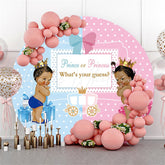 Lofaris Baby Carriage Gender Reveal Round Shower Backdrop