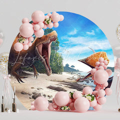 Baby Dinosaurs River Round Backdrop for Adventure Theme