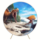 Baby Dinosaurs River Round Backdrop for Adventure Theme