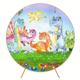 Baby Dinosaurs Round Backdrop for Cute Celebration Party