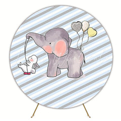 Baby Elephant Adorable Round Backdrop for Baby Shower