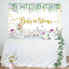 Lofaris Baby In Bloom Floral Leaves Gender Reveal Backdrop
