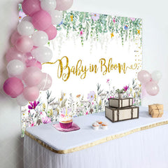 Lofaris Baby In Bloom Floral Leaves Gender Reveal Backdrop