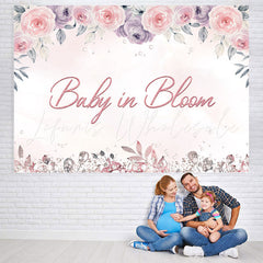 Lofaris Baby in Bloom Pink and Purple Shower Backdrop